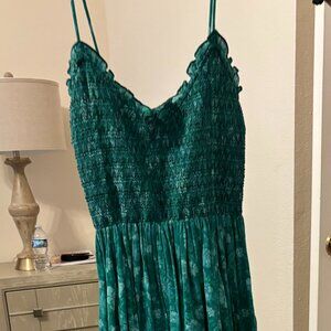 free people green maxi dress size M